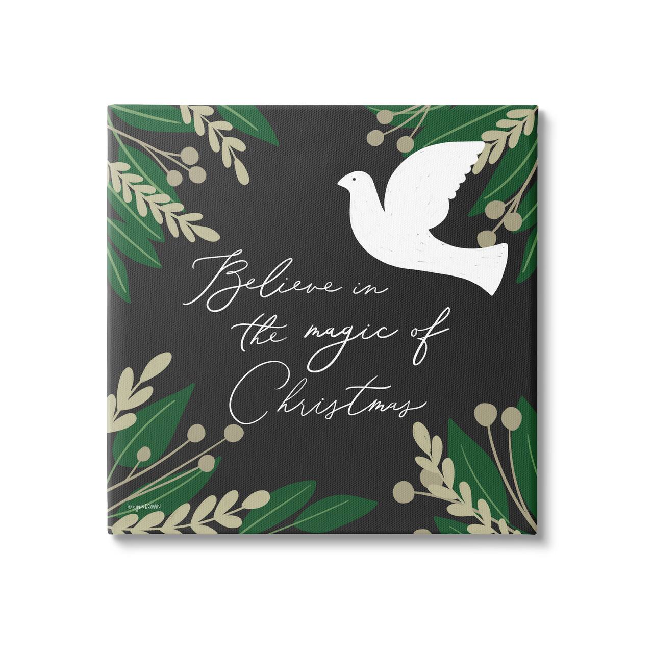 Stupell Industries Magic Of Christmas Botanical Dove Canvas Wall Art